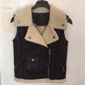 Shearling vest jacket